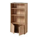 Étagère 3 niveaux et Rangement 2 portes H120 cm - MODU