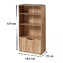 Étagère 3 niveaux et Rangement 2 portes H120 cm - MODU