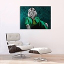 Impression sur toile animal moderne : VizLab, leader pensif (version pop)