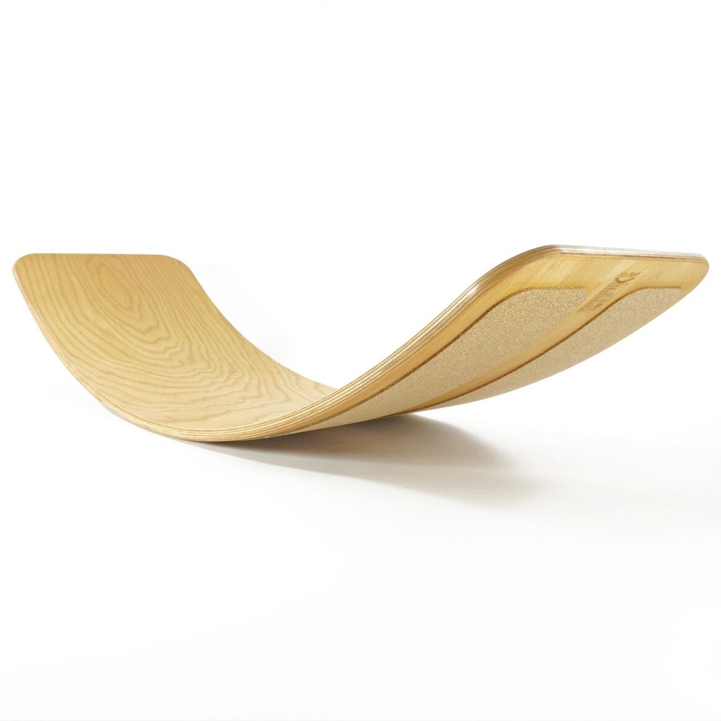 Das.Brett – planche d'équilibre pour toute la famille,  appareil de sport pour la gymnastique et le yoga avec une couche de liège antidérapante (Clear - Hêtre naturel)