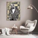 Impression sur toile animal moderne : VizLab, Gentleman 2 (N&B)