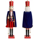 Soldat géant Casse-Noisette de Noël en bois, 120 cm avec couleurs festives - Ornement traditionnel classique en bois de pin fait à la main de qualité supérieure, décoration de Noël avec pièces mobiles
