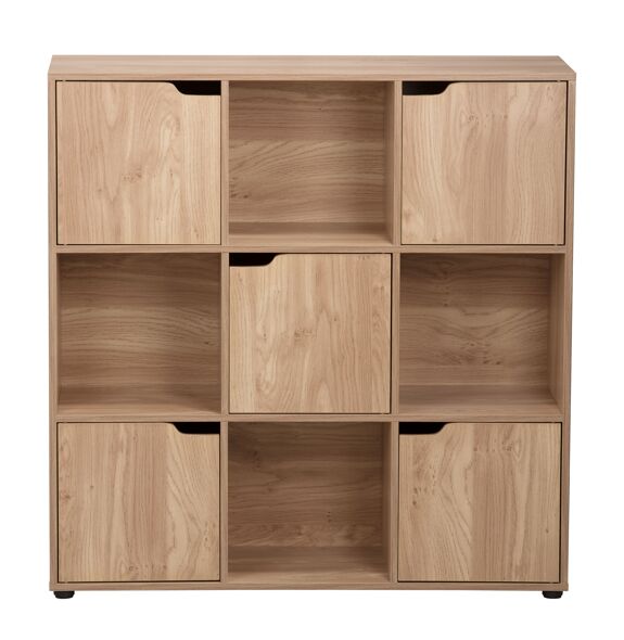 [SKU 13999133] Meuble 9 cases avec 5 portes décor bois  MODU