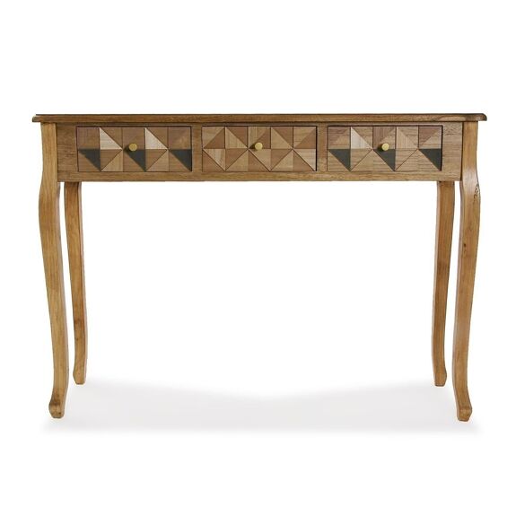 Versa Elva Meuble d'entrée étroit avec 3 tiroirs en bois Marron 78,5 x 109 x 30 cm