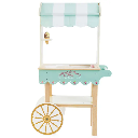 Chariot à Glaces en Bois Vintage - Jeu d’Imitation Gourmand dès 3 Ans