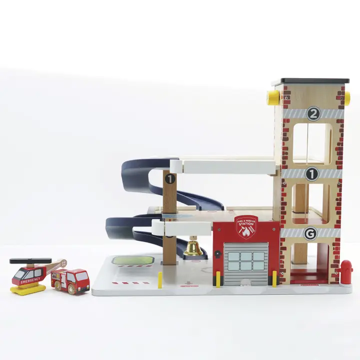 Le Toy Van - TV453 - Station de pompiers jouet pour enfants, 3 ans, en bois certifié FSC
