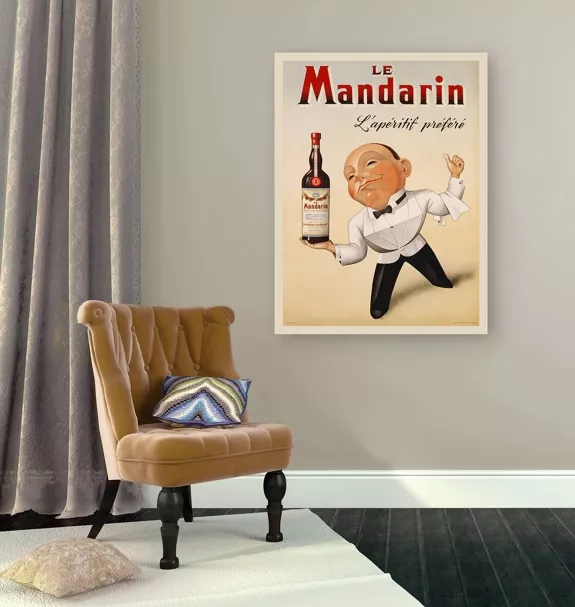 Affiche ancienne, impression sur toile : Le Mandarin L'Apéritif Préféré, 1932