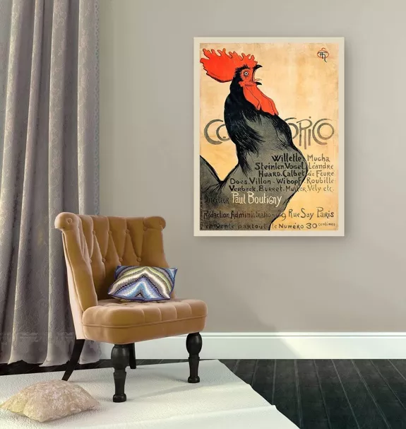 Affiche ancienne, impression sur toile : Théophile Alexandre Steinlen, Cocorico