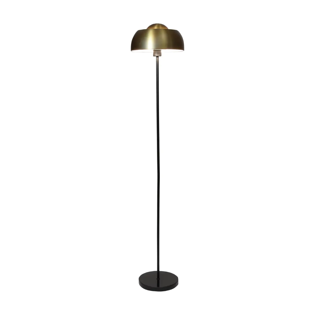 Nomaa - Lampadaire en métal noir et doré h160cm