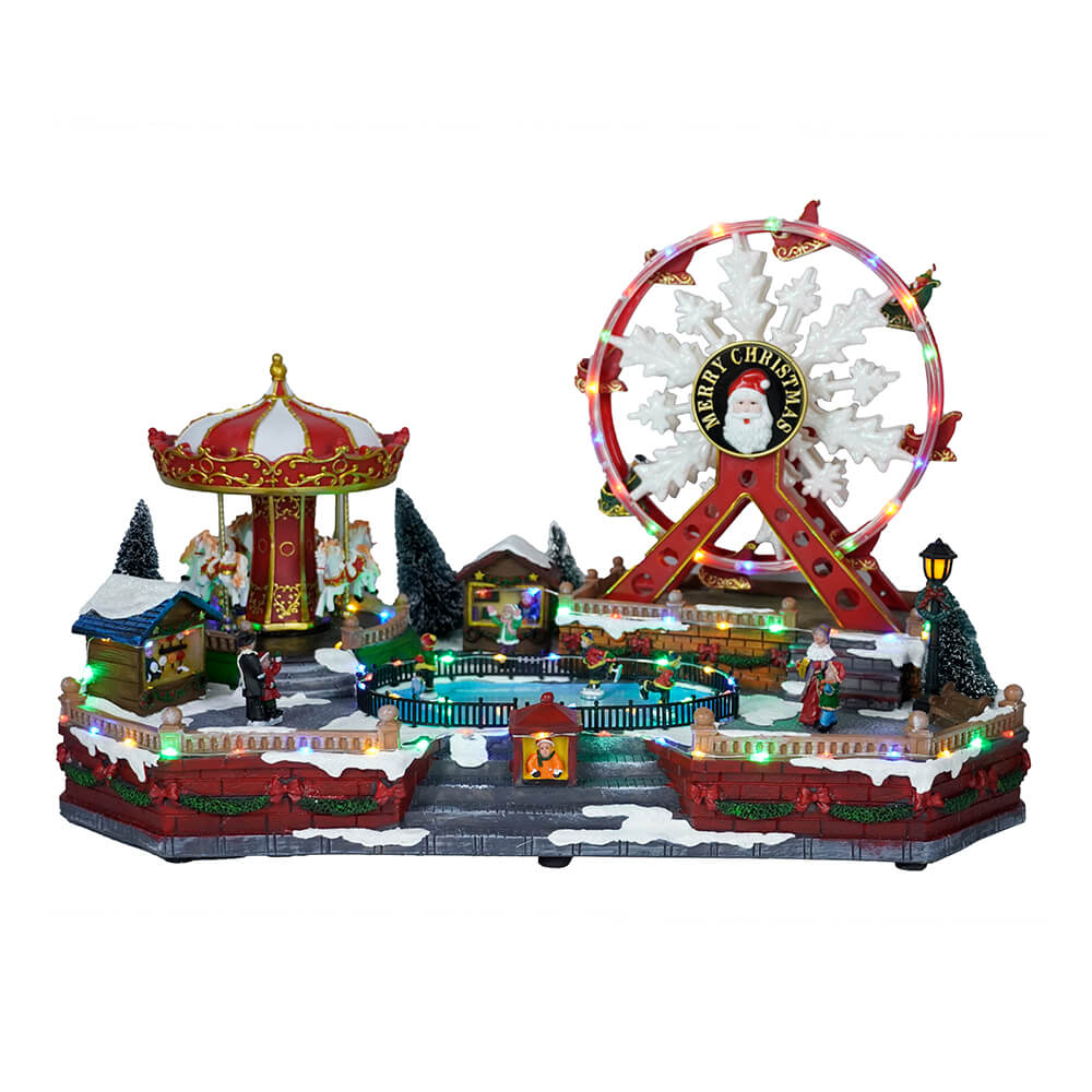 [UGS : 39-22014] Scène de Noël Led Musical Christmas Village avec mouvement