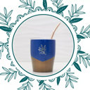 Calebasse isotherme bleue & bronze format voyage 25 cl et sa bombilla pour Maté - Original Maté