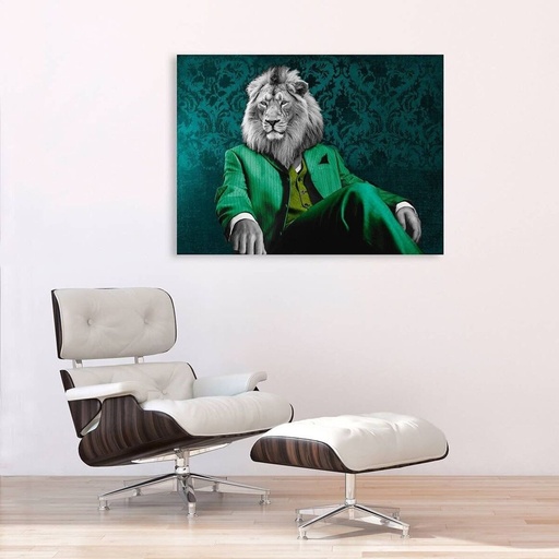 [TOILE_ANIM_VizlabLeader] Impression sur toile animal moderne : VizLab, leader pensif (version pop)