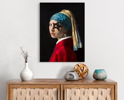Art Print Cafe – Impression sur toile pop art moderne : Steven Hill - La jeune fille à la perle.