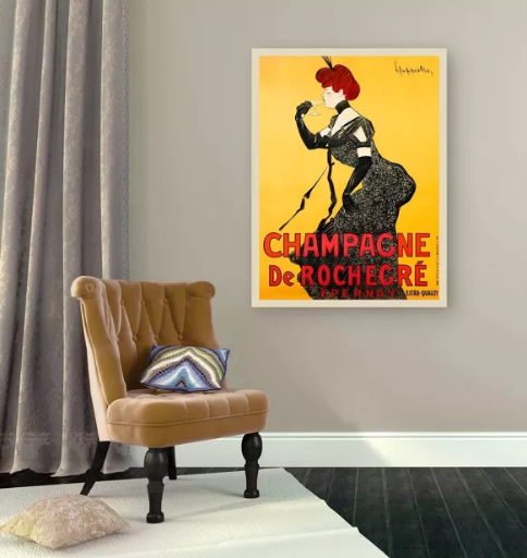 Affiche Vintage "Champagne de Rochegré - Épernay" - Impression sur Toile